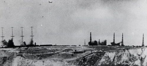 Dover(Swingate) Radar Towers under attack in 1940 (copyright Robin Brooks)