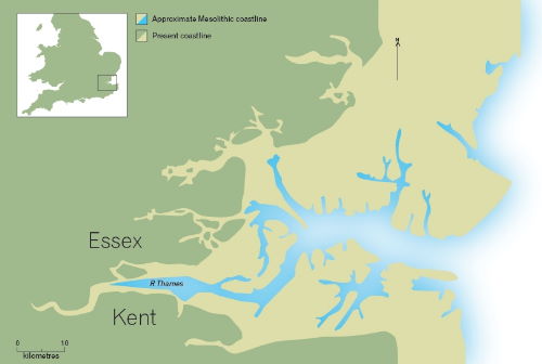 Mesolithic coastline c. 6,000 BC